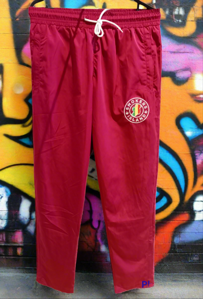 Track Bottoms with zip pockets - Magenta Smokers Island