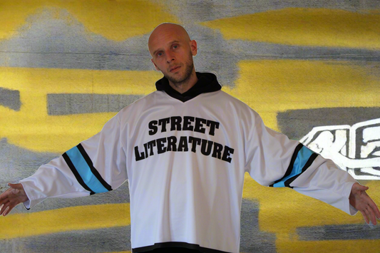 Xtra Sized Limited Edition Hockey Jersey - Super Baggy (Street Literature - Workin' Class Records/Blue/Black/White)