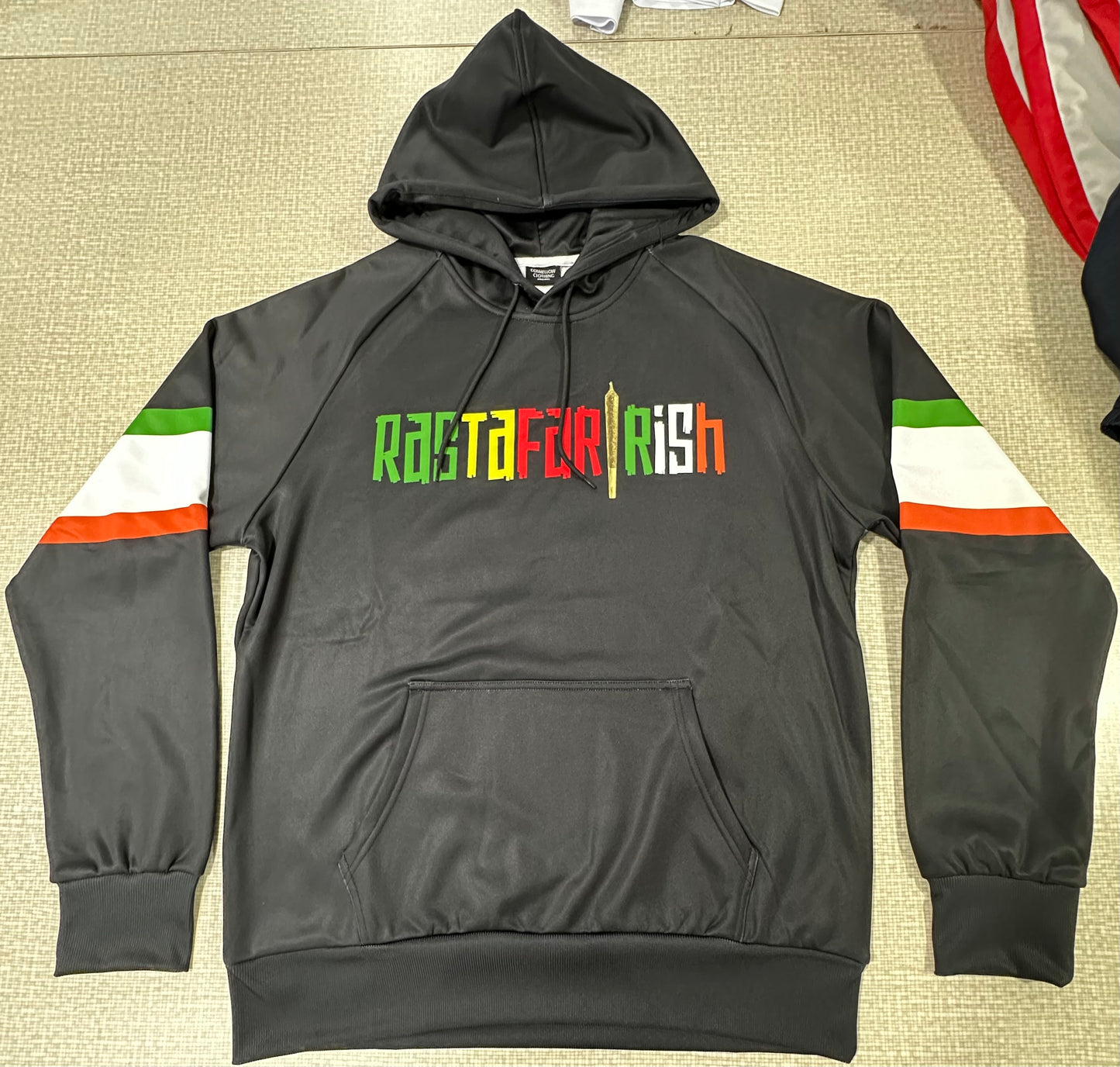 Authentic Hoodie - RastafarIrish X Smokers Island (Black/Green/White/Orange)