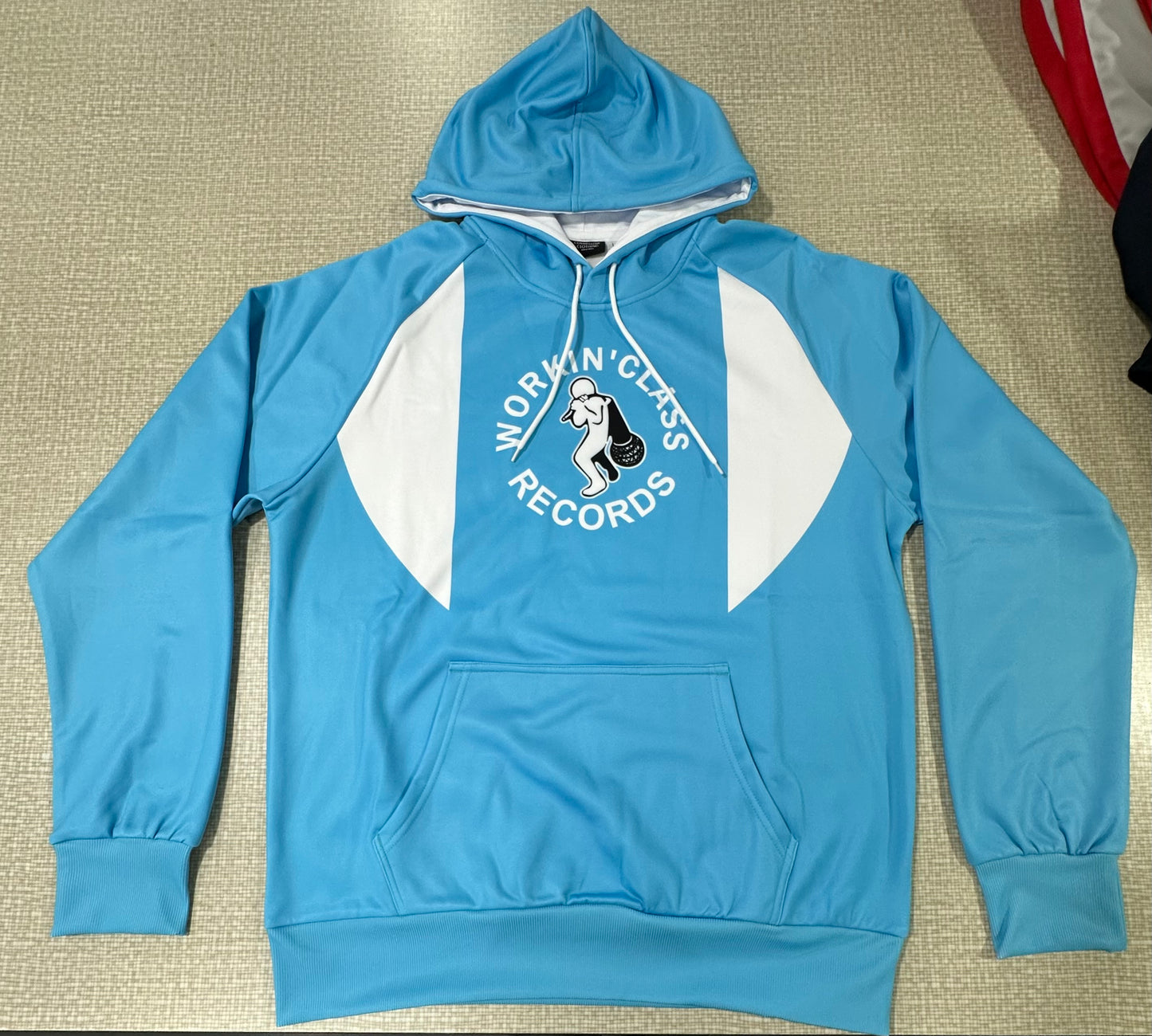 Authentic Hoodie - Workin' Class Records (Sky Blue/White)