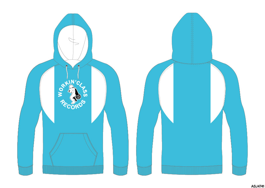 Authentic Hoodie - Workin' Class Records (Sky Blue/White)