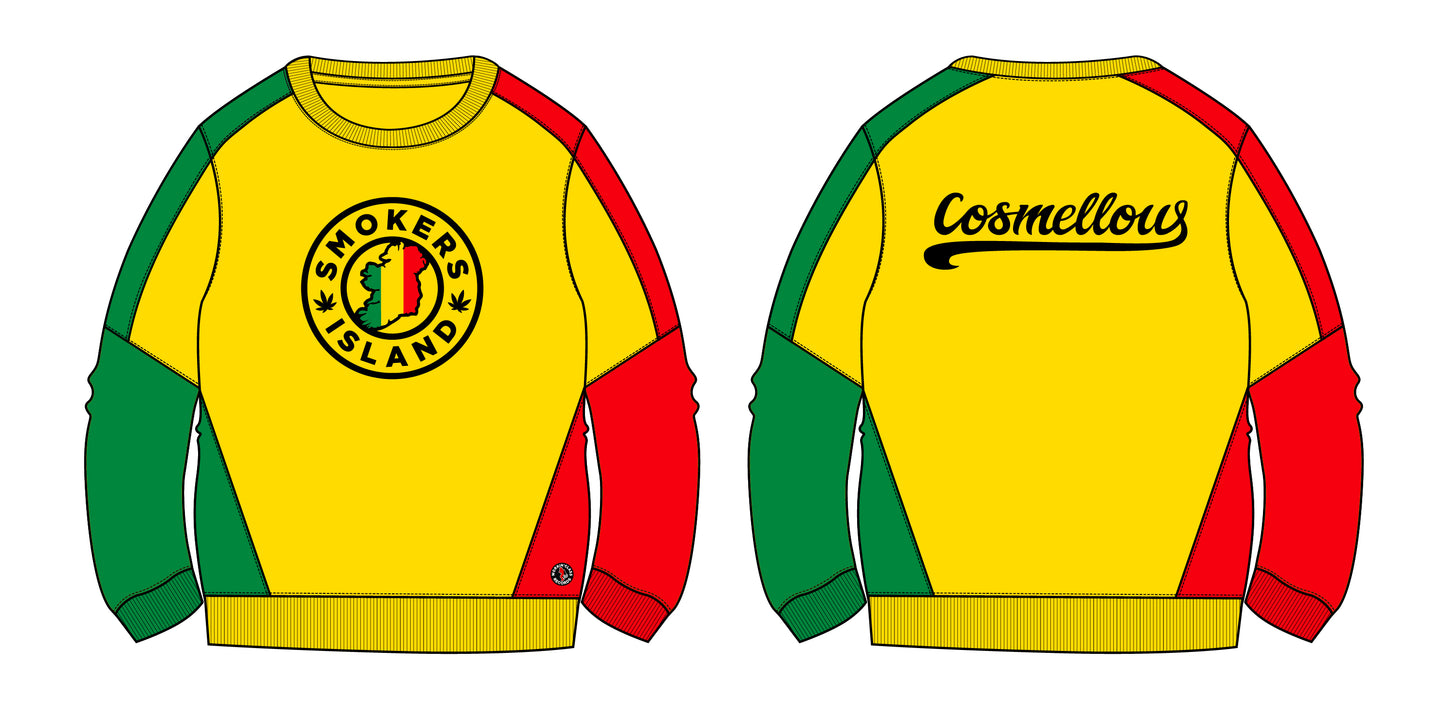 Authentic Smokers Island Reggae Sweater  (Green/Yellow/Red)