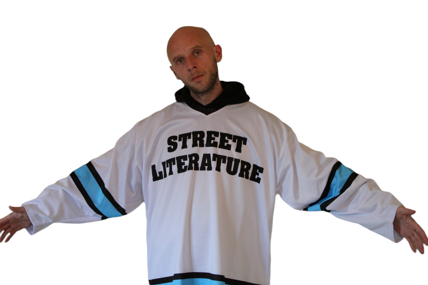 Xtra Sized Limited Edition Hockey Jersey - Super Baggy (Street Literature - Workin' Class Records/Blue/Black/White)