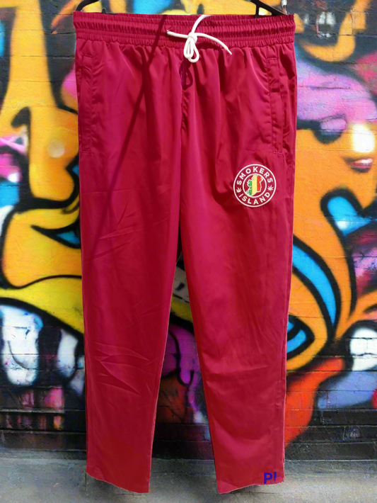 Track Bottoms with zip pockets - Magenta Smokers Island