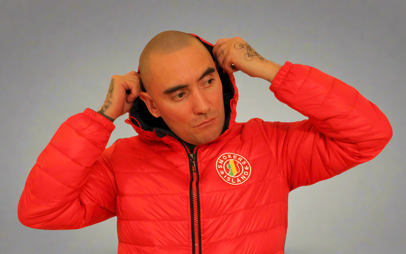 Padded Jacket -Nylon & Polyester (Red/Navy Smokers Island)