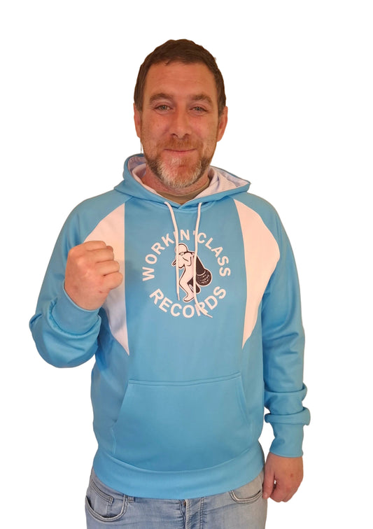 Hoodie - Workin' Class Records (Sky Blue/White)