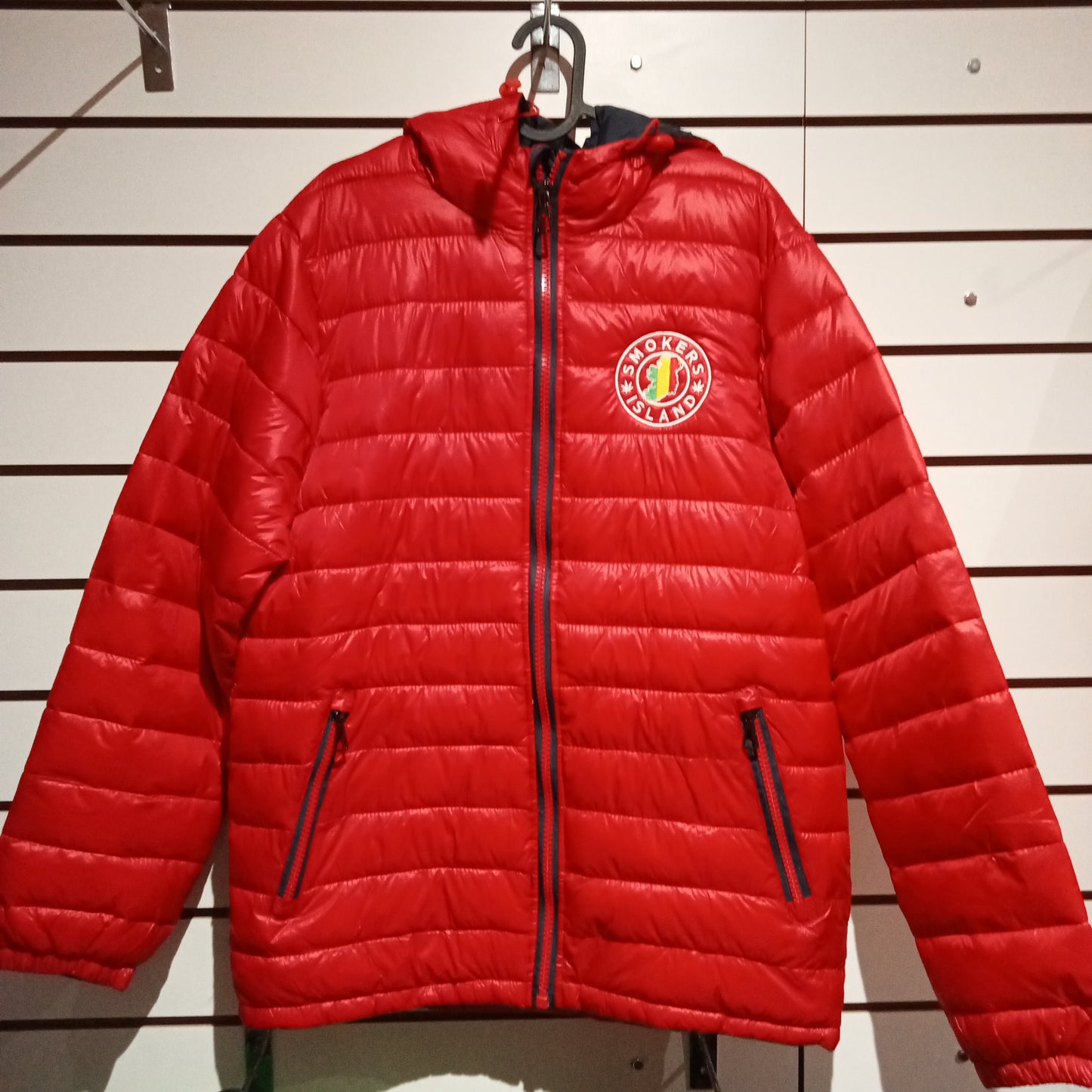 Padded Jacket -Nylon & Polyester (Red/Navy Smokers Island)