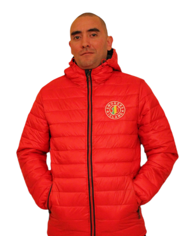 Padded Jacket -Nylon & Polyester (Red/Navy Smokers Island)