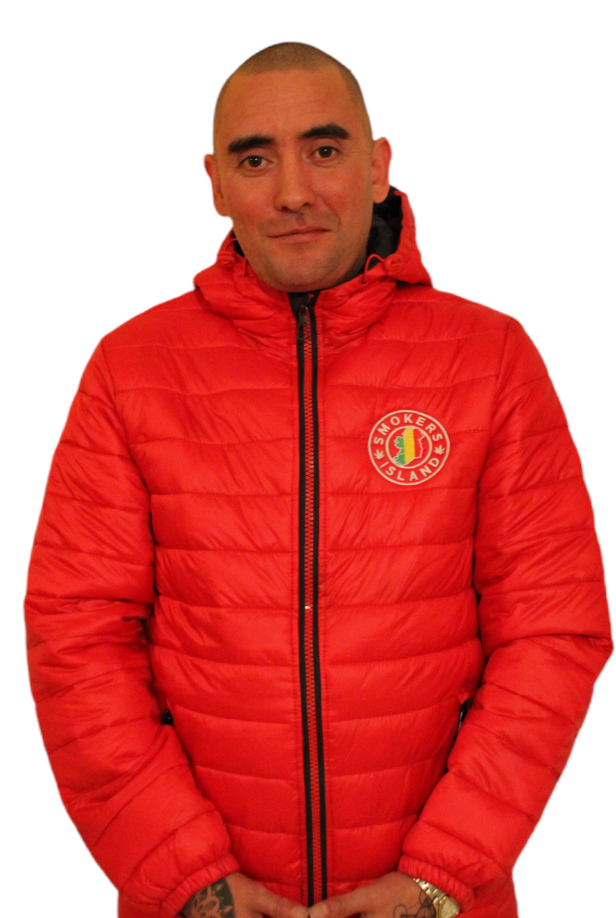 Padded Jacket -Nylon & Polyester (Red/Navy Smokers Island)