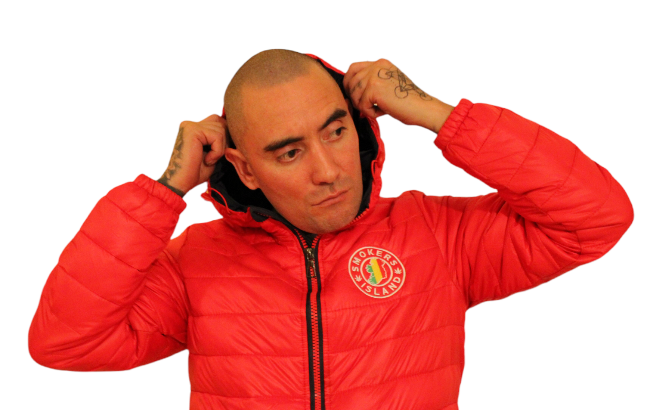 Padded Jacket -Nylon & Polyester (Red/Navy Smokers Island)